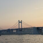 Gwangan Bridge in Busan at sunset
